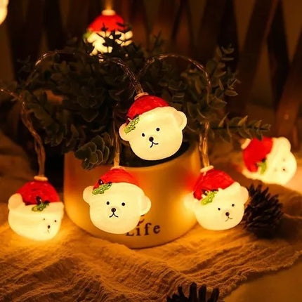 6 Serie de Luces Osito Gorrito Santa (USB/baterias) 2.5 M $45 c/u