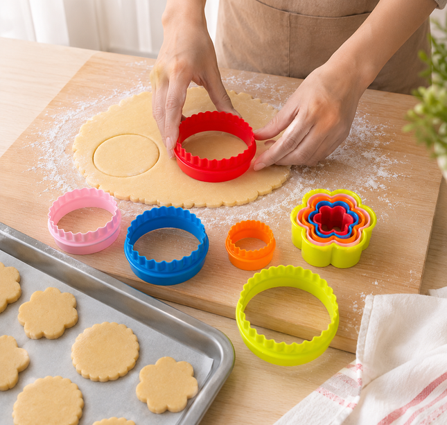 Exclusivo Tienda en linea 💥💎5 Sets de5 Cortadores Tamaños para Galletas Circular/Flor $16 c/u