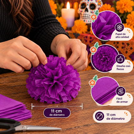 10 Flores de cempasuchil Morada $3.9 c/u