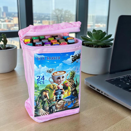 Estuche de 24 Plumones Doble Punta