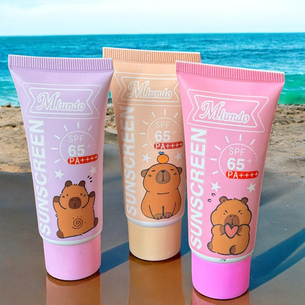 24 Cremas con Protector Solar Capibaras  $9.8 c/u