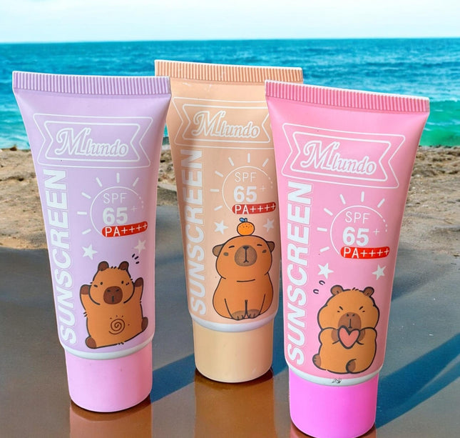 24 Cremas con Protector Solar Capibaras  $9.8 c/u