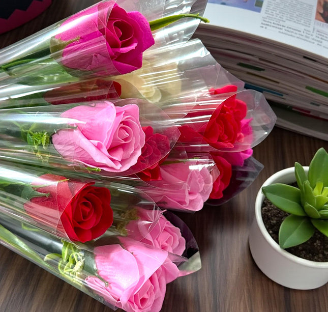 12 Rosas Individuales de Jabón "San Valentin" $19 c/u