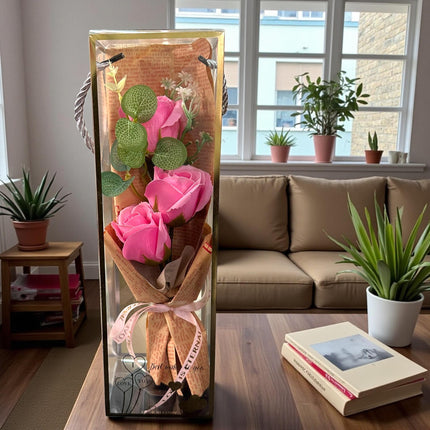 Ramo Vintage de Rosas de Jabon en caja de Regalo