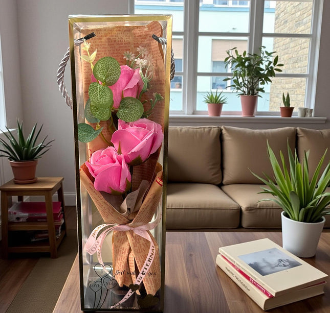 Ramo Vintage de Rosas de Jabon en caja de Regalo