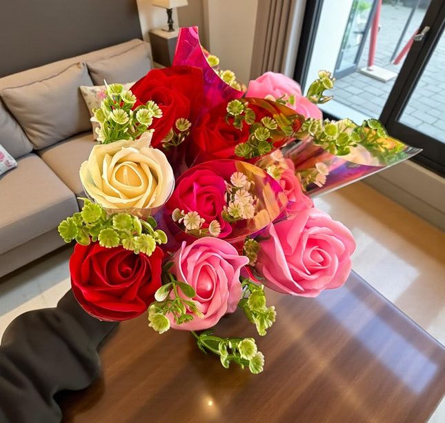 12 Rosa Individual Tornasol "San Valentin" $19 c/u