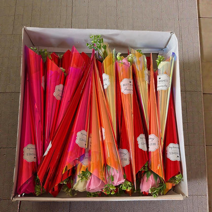 12 Rosa Individual Tornasol "San Valentin" $19 c/u