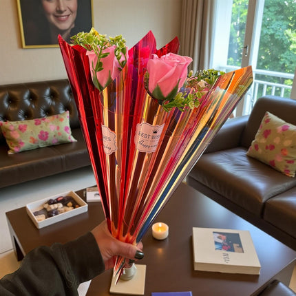 12 Rosa Individual Tornasol "San Valentin" $19 c/u