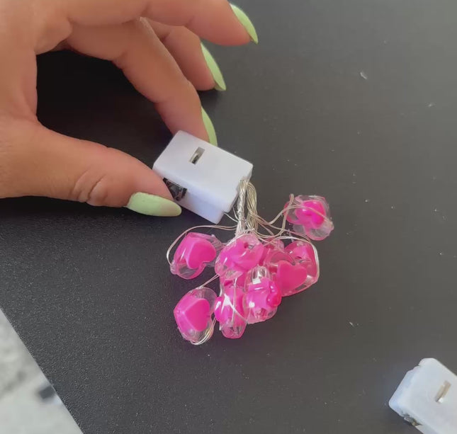6 Mini serie de Luces corazon 1m $18 c/u