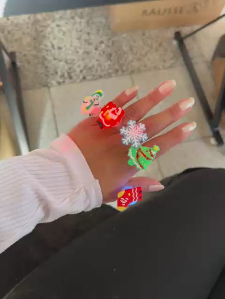 50 Anillos Navideños con Luces y Figuras $3.5 c/u
