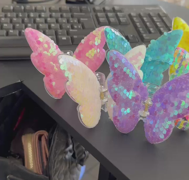 12 Pinzas Mariposas Lentejuelas Premium $15. c/u