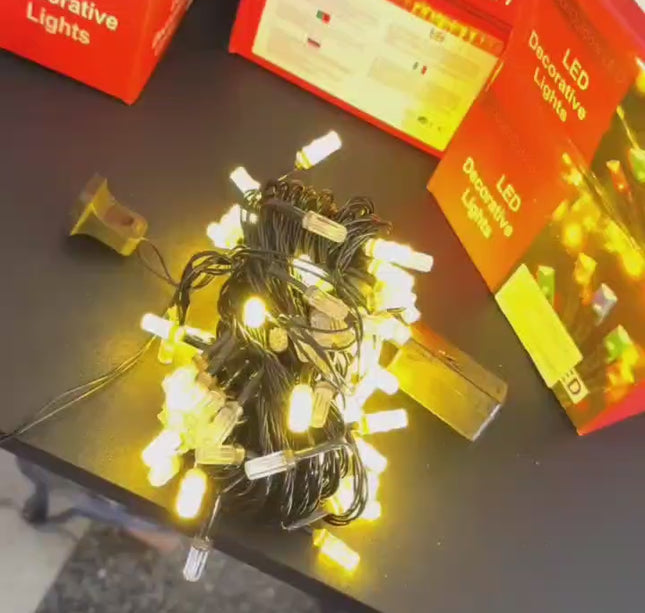 Serie de luz led calida Foco G 10 metros Decoracion Navideña