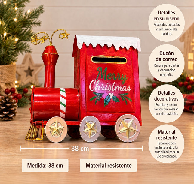 Exclusivo Tienda en linea 💥💎 Tren Buzón Navideño 38 CM $1198.40 C/U